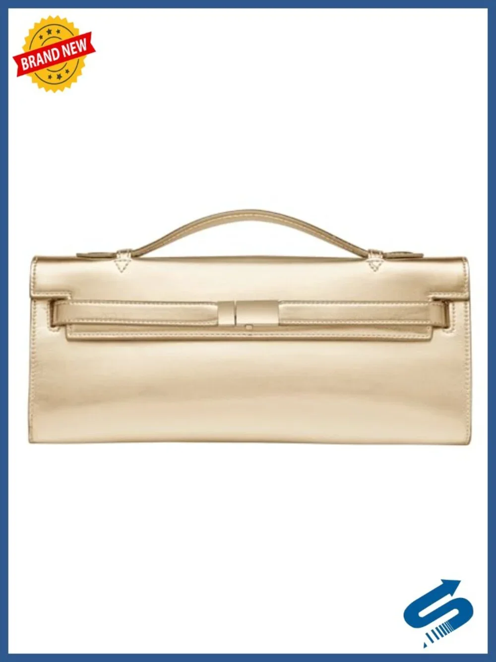 Faux Leather Top Handle Clutch for Women Party Evening Bag